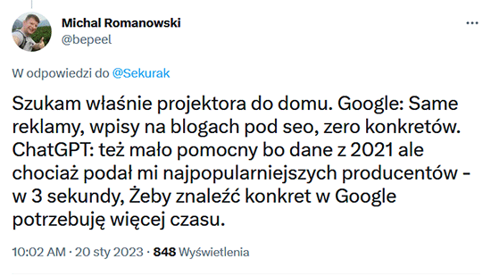 Czy ChatGPT zastąpi Google?
